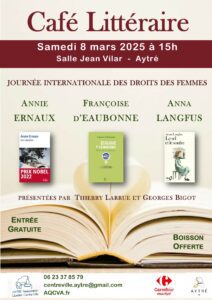 Affiche café littéraire du 08/03/2025