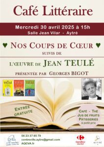 Affiche café littéraire du 30/04/2025