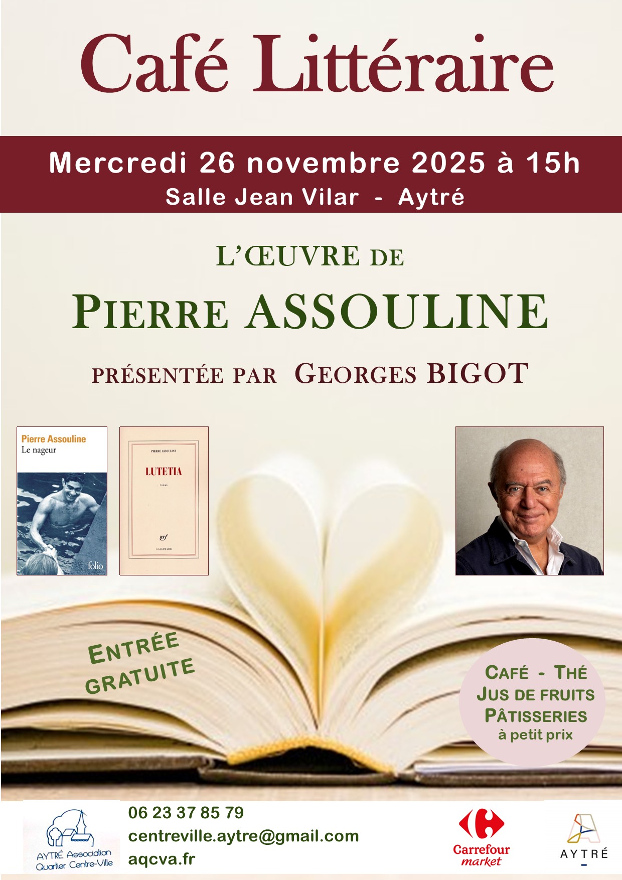 Café Littéraire – Pierre ASSOULINE – 26 Novembre 2025