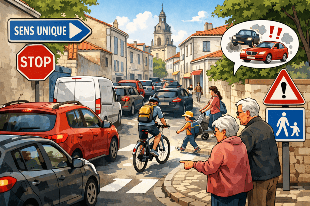 Illustration générer par IA pour l'article : Circulation rue du petit Versailles