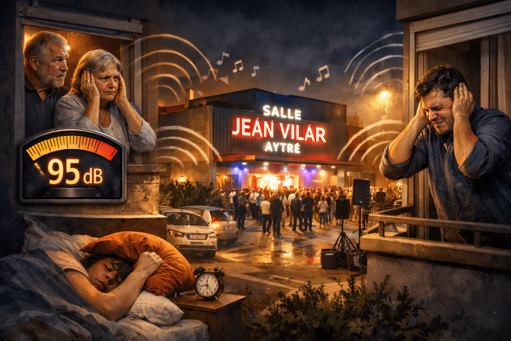 Illustration générer par IA pour l'article : Nuisance sonore - Salle Jean VILAR